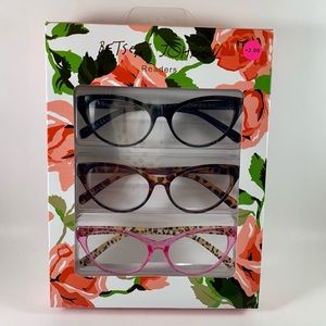 New Betsey Johnson Cat Eye Reading Glasses 2.00